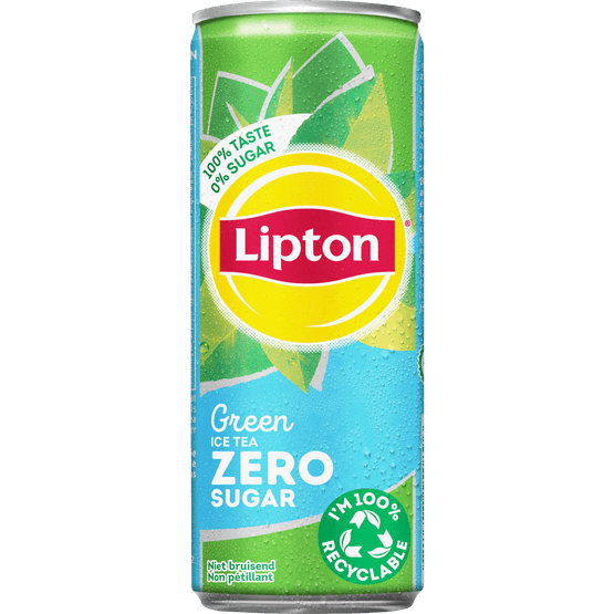 Foto van Lipton Ice tea green zero op witte achtergrond