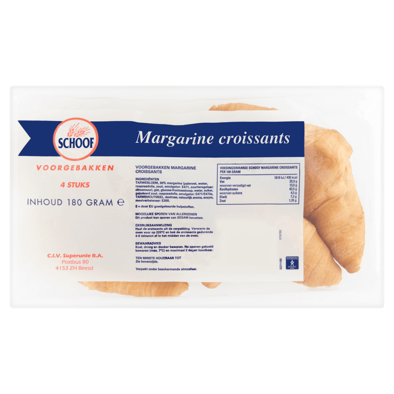 Schoof Croissants margarine 4 st.