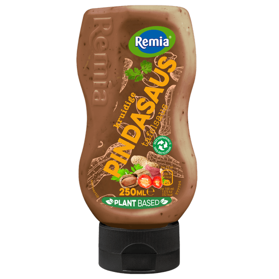 Foto van Remia Tafelsaus kruidige pinda op witte achtergrond