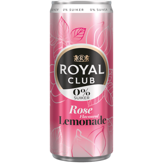 Foto van Royal Club Rose lemonade op witte achtergrond