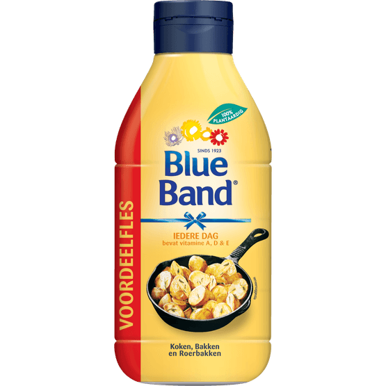 Foto van Blue Band Vloeibaar op witte achtergrond