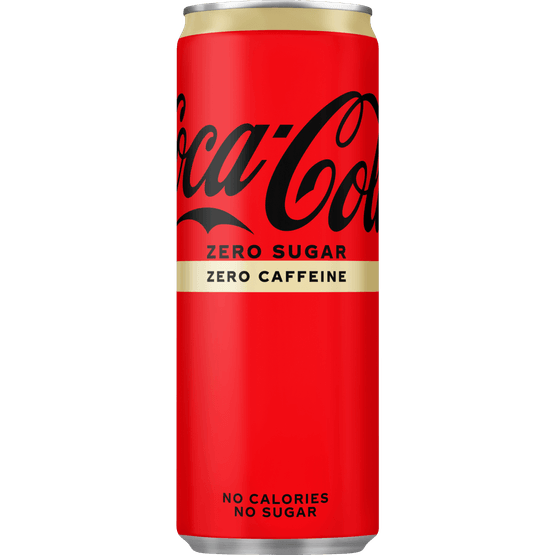 Foto van Coca-Cola Zero no caffeine op witte achtergrond