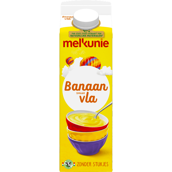 Foto van Melkunie Bananenvla op witte achtergrond