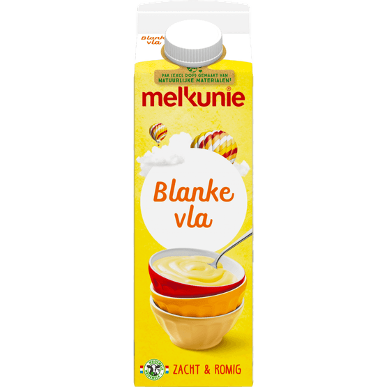 Foto van Melkunie Blanke vla op witte achtergrond