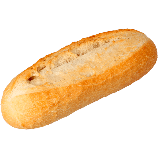 Foto van Pistolet wit tarwebroodje op witte achtergrond