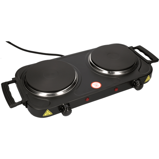 Foto van Elektrische duo kookplaat op witte achtergrond