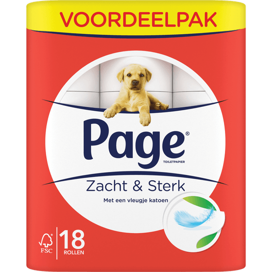 Foto van Page Toiletpapier 18 rollen zacht & sterk op witte achtergrond