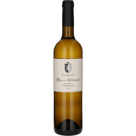 Foto van Baron de Vaillantcourt Viognier reserve op witte achtergrond