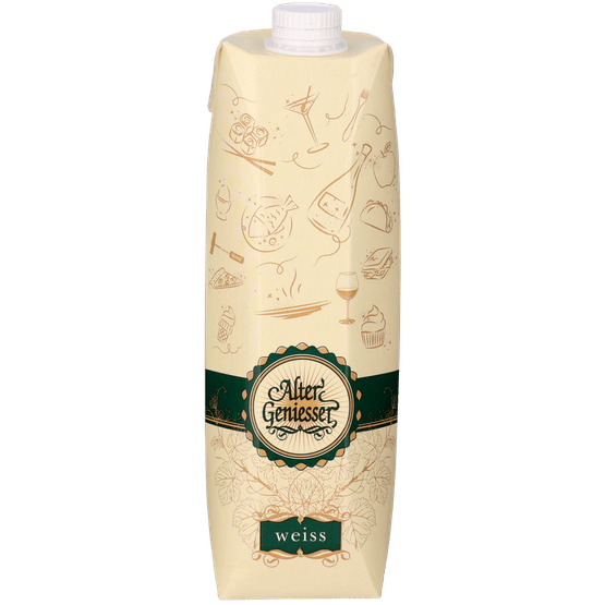 Foto van Peter Mertes Alter geniesser weiss op witte achtergrond