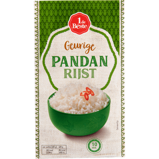 Foto van 1 de Beste Pandan rijst op witte achtergrond