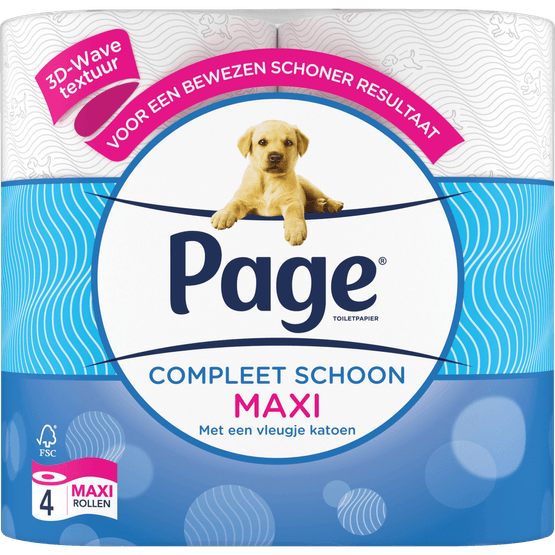 Foto van Page Toiletpapier compleet schoon maxi op witte achtergrond