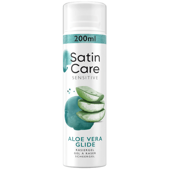 Foto van Satin Care Scheergel gevoelige huid op witte achtergrond