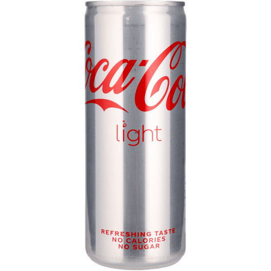 Foto van Coca-Cola Light op witte achtergrond