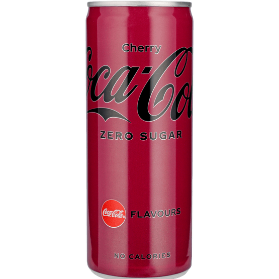 Foto van Coca-Cola Zero cherry op witte achtergrond