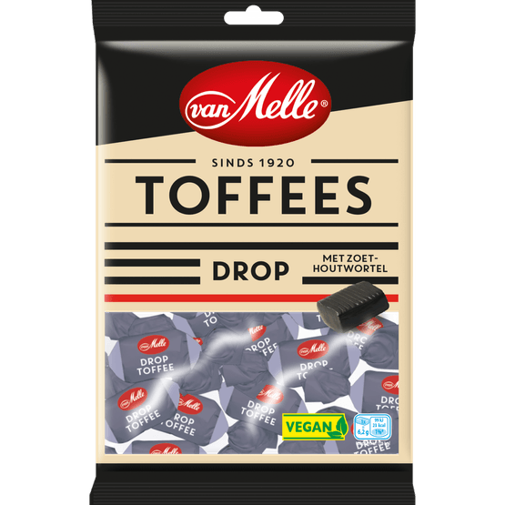 Foto van Van Melle Toffees drop op witte achtergrond