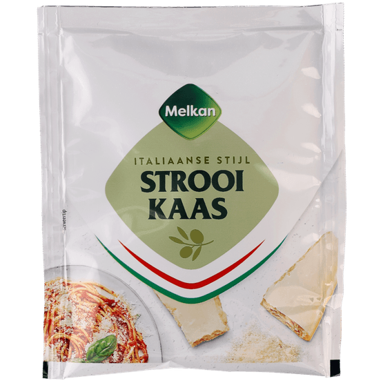 Foto van Melkan Geraspte kaas 30+ op witte achtergrond