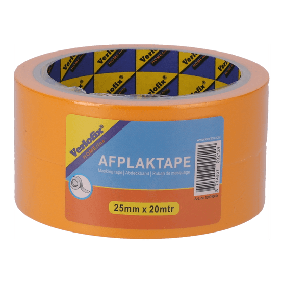Foto van Afplaktape oranje 25mmx20mtr op witte achtergrond