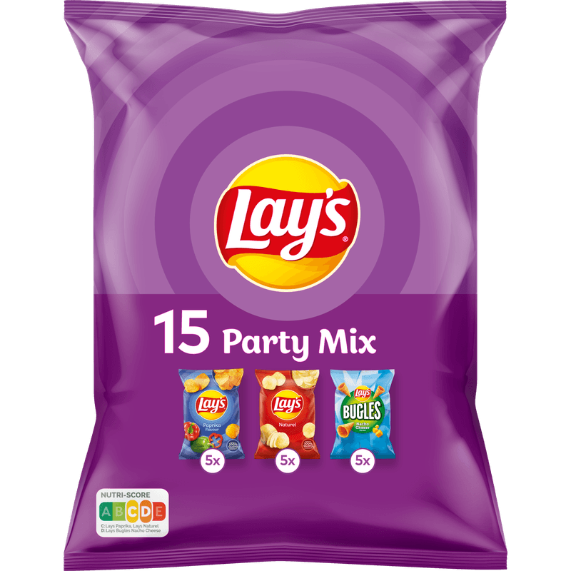 Lay's Party Mix Chips 15 uitdeelzakjes 3 smaken