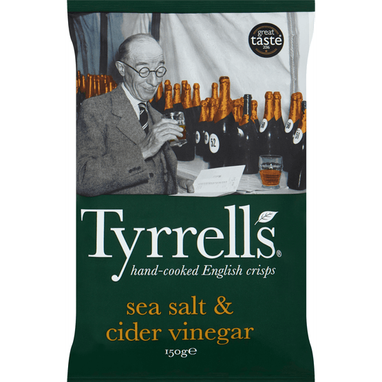 Foto van Tyrrells Sea salt cider vinega op witte achtergrond