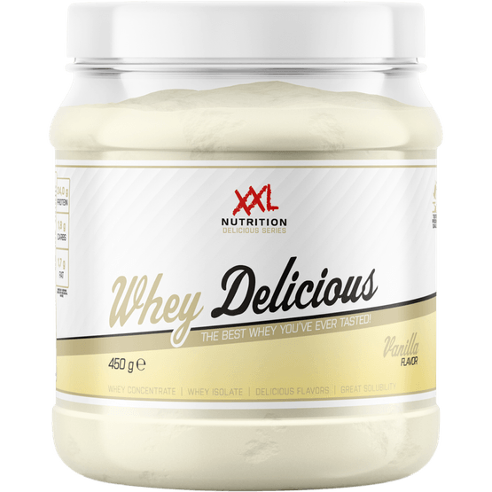 Foto van XXL NUTRITION Whey delicious vanilla op witte achtergrond