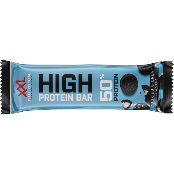 Foto van XXL NUTRITION High protein bar 2.0 cookies-cream op witte achtergrond