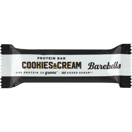 Foto van Barebells Cookies & cream op witte achtergrond