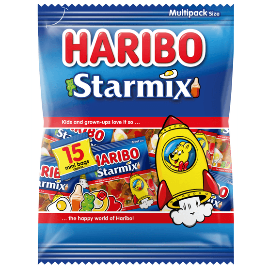 Foto van Haribo Starmix op witte achtergrond