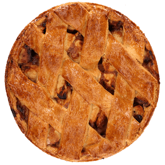 Foto van Appeltaart roomboter op witte achtergrond