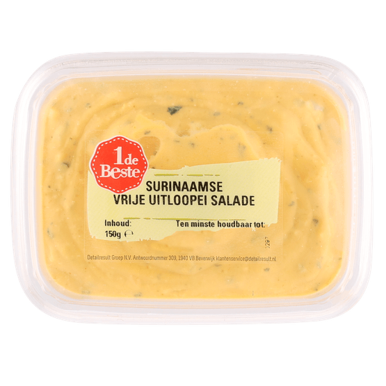 Foto van 1 de Beste Surinaamse vrije uitloopei salade op witte achtergrond