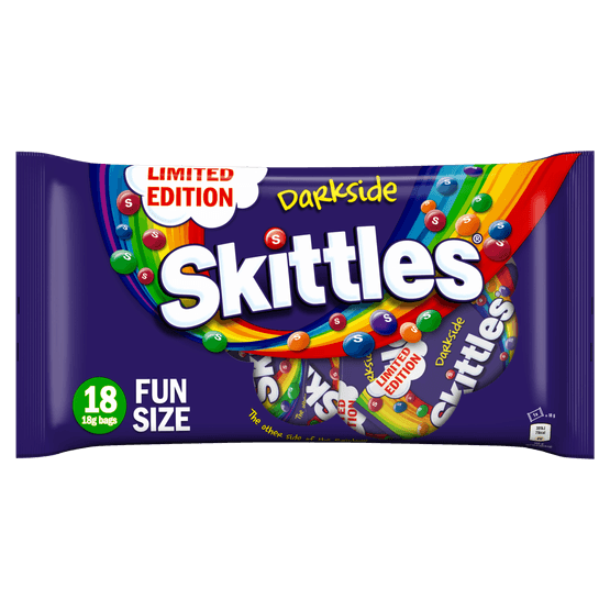 Foto van Skittles Kauwdragees darkside 18x18gr op witte achtergrond