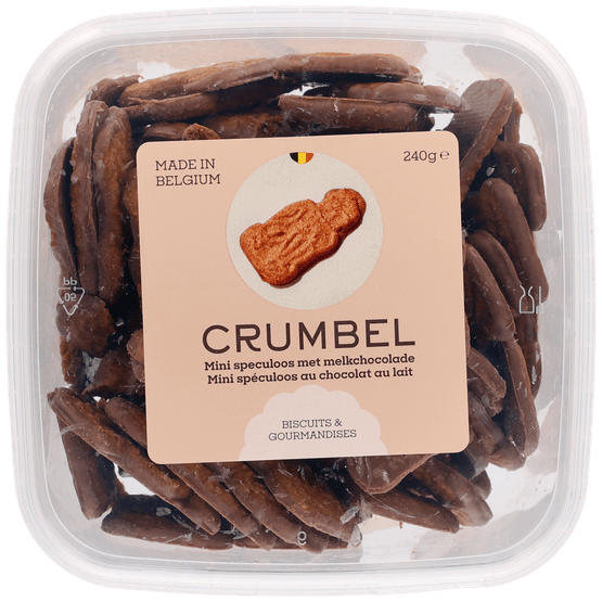 Foto van Crumbel Mini speculoos met melkchocola op witte achtergrond