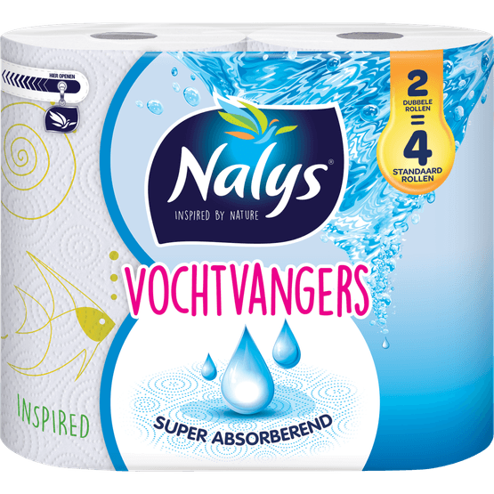 Foto van Nalys Vochtvangers dubbelrol 2 is 4 op witte achtergrond