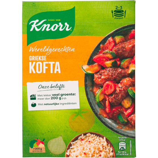 Foto van Knorr Wereldgerecht griekse kofta op witte achtergrond