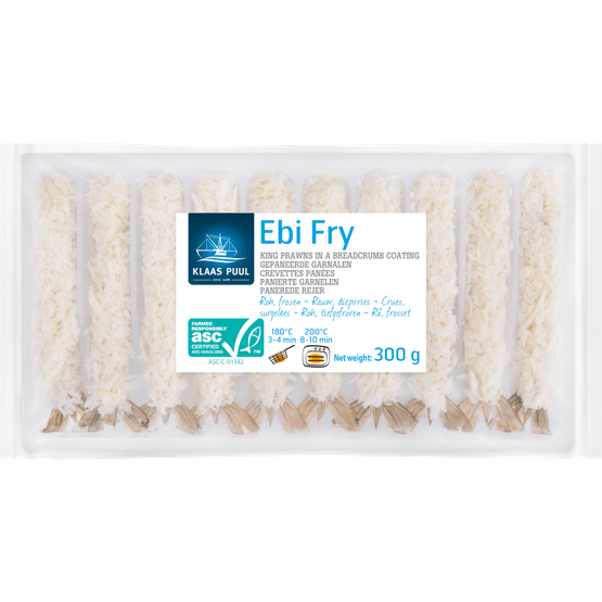 Foto van Klaas Puul Garnalen ebi fried op witte achtergrond