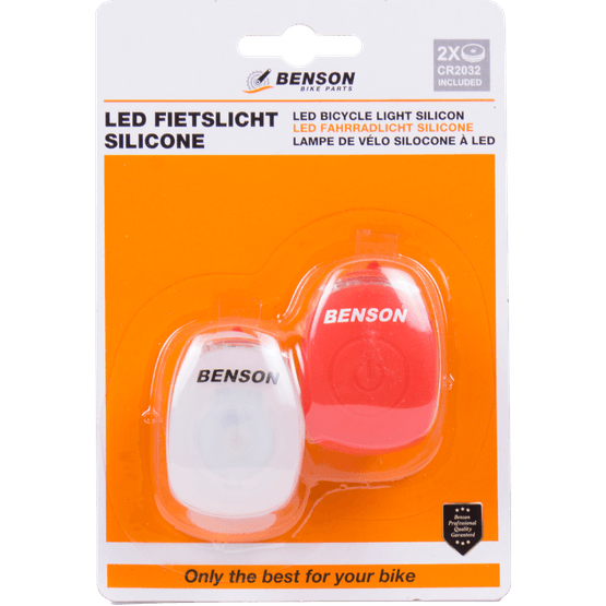 Foto van Fietslampje siliconen led 2-delig op witte achtergrond