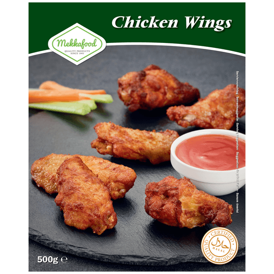 Foto van Mekkafood Chicken wings op witte achtergrond