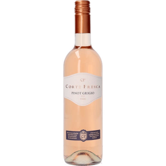 Foto van Corte Fresca Pinot grigio rose op witte achtergrond