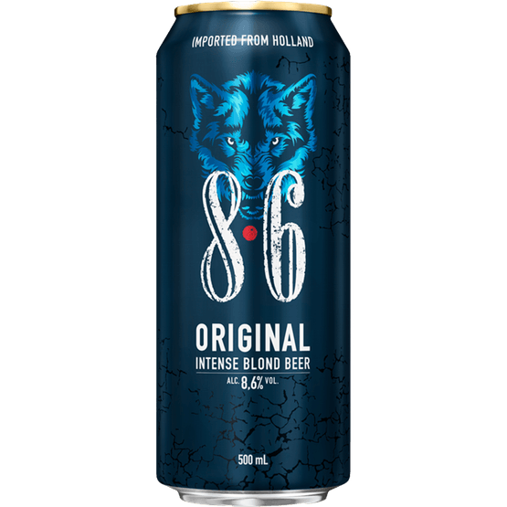 Foto van Bavaria 8.6 Bier original intense op witte achtergrond