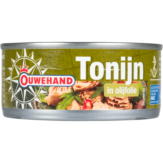 Foto van Ouwehand Tonijnstukken in olijfolie op witte achtergrond