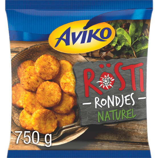 Foto van Aviko Rösti Rondjes naturel op witte achtergrond
