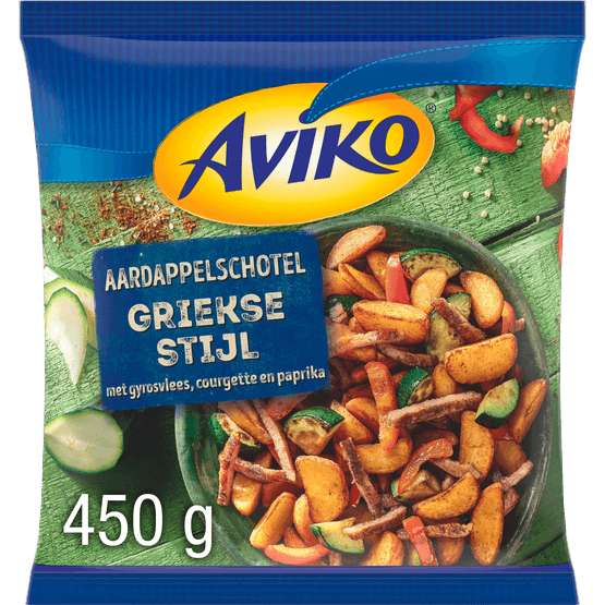 Foto van Aviko Aardappelschotel Griekse Stijl op witte achtergrond
