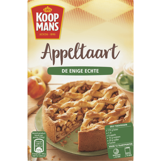 Foto van Koopmans Appeltaartmix op witte achtergrond