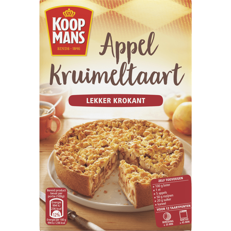 Koopmans Mix voor appelkruimeltaart