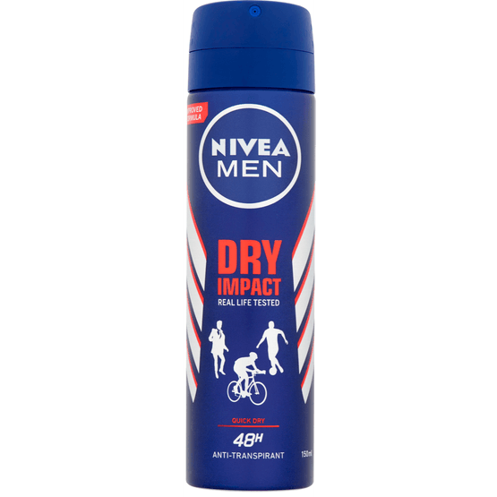 Foto van Nivea Deospray men dry impact op witte achtergrond