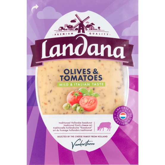 Foto van Landana Tomaat & olijf plakken op witte achtergrond