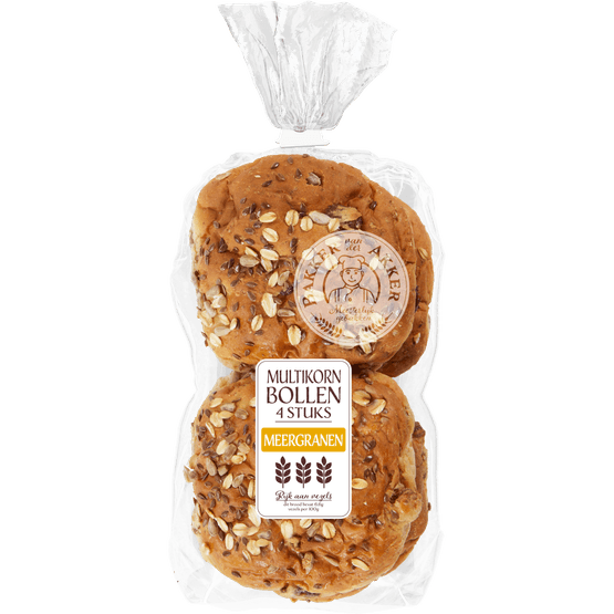 Foto van Bakker van der Akker Multikorn meergranen bollen op witte achtergrond