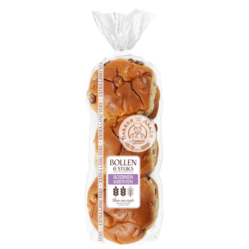 Bakker van der Akker Rozijnen krentenbollen
