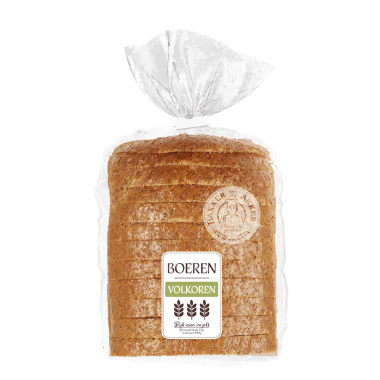 Foto van Bakker van der Akker Boeren volkoren half op witte achtergrond