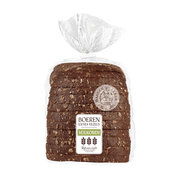 Foto van Bakker van der Akker Boeren Extra vezels volkoren half op witte achtergrond