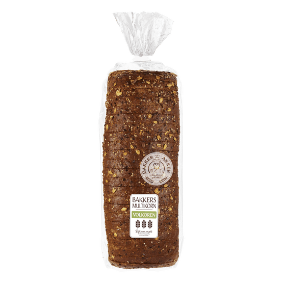 Foto van Bakker van der Akker Bakkers Multikorn volkoren heel op witte achtergrond